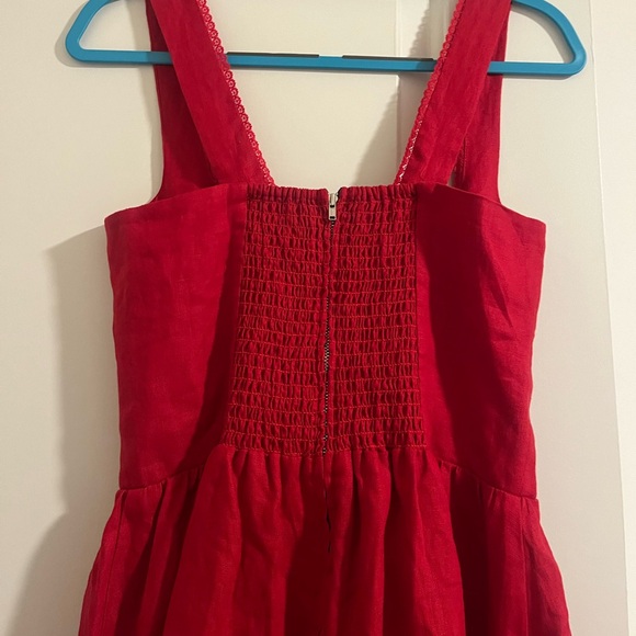 Reformation Sheri Linen Dress in Cherry - Picture 9 of 10